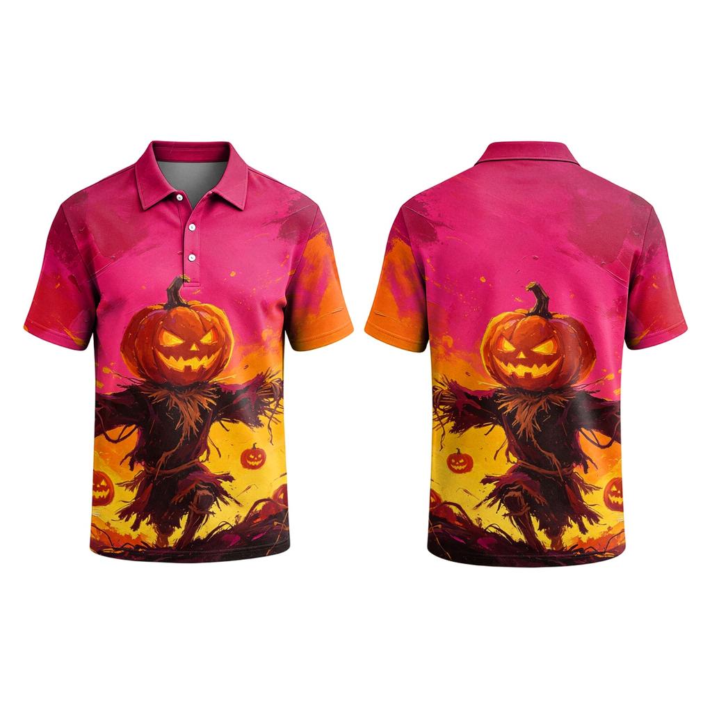 Men's Halloween Printed Trendy Short Sleeve T-Shirt Casual Top