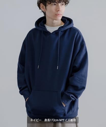 Improves Men's Navy Pullover Hoodie, Solid Fleece Lining, SIDE23-089