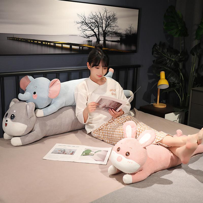 Lying Down Animal Elephant Husky Throw Pillow Plush Toy Rabbit Doll Girl Company Soothing Doll