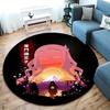 Classic Japanese-style Cartoon Demon Slayer Round Rug, Home Soft Decorative Anti-slip Yoga Mat and Chair Mat, Outdoor Floor Mat Carpet K17