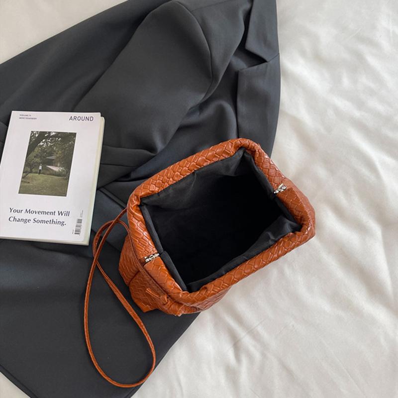 Woven Clip Women's Cloud Bag Fashionable Light Luxury Pleated Small Versatile and Stylish Shoulder Clutch Crossbody Bag