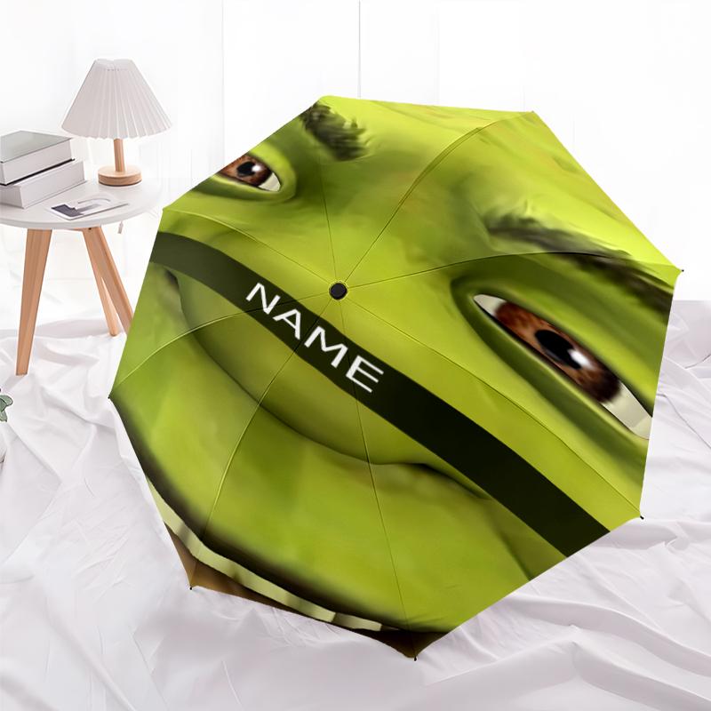 Personalized Name S-Shrek Print Umbrella - Automatic Open/Close, Eight-Rib Durable Frame, Automatic Folding Umbrella