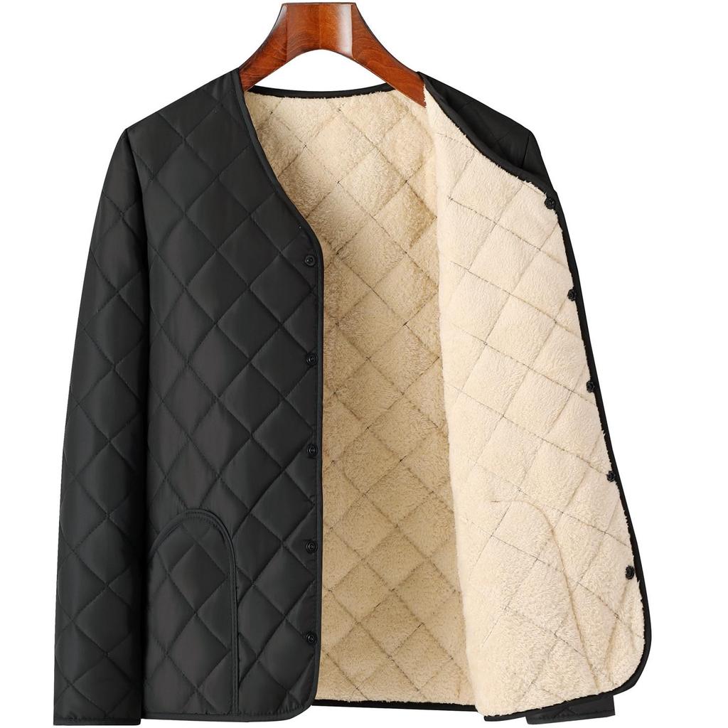Men’s Cotton-Padded Winter Jacket for Middle-Aged and Elderly: Thick, Warm, Velvet-Lined for Dad and Grandpa