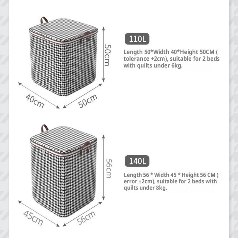 220L Big Size Clothes Storage Box With Cover Large Laundry Basket Organizer Bag For Baby Foldable