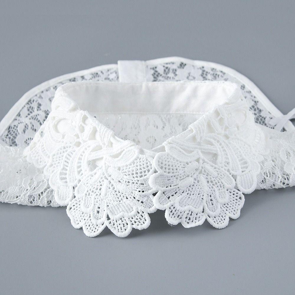 Lace False Collar White Black Neckline Clothes Accessory Lapel Half Shirt  Women Girls