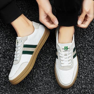 Fashion Men Genuine Leather Shoes Comfortable Men Casual Sneakers Color Matching Man Vulcanize Shoes Stylish Skateboard Footwear
