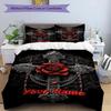 3PC Custom Name Roses Crosses Artwork Bedding Set Duvet Cover Closure Includes 1 Duvet Cover & 2 Pillowcases for Bedroom