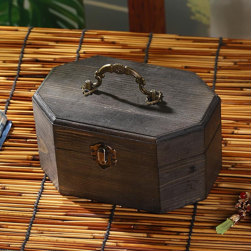 New Chinese Style Vintage Wooden Storage Box For Jewelry Tea Snacks Gift Idea