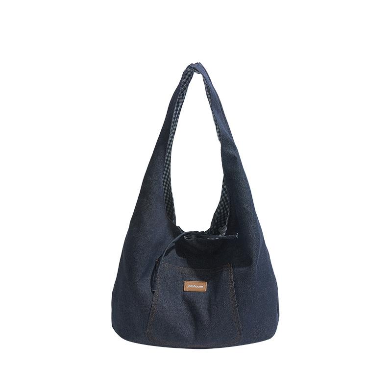 Damentasche aus Denim mit großem Fassungsvermögen 2025 neue Freizeit-Schultertasche für Frühling und Sommer Stofftasche Klasse Pendler-Tragetasche