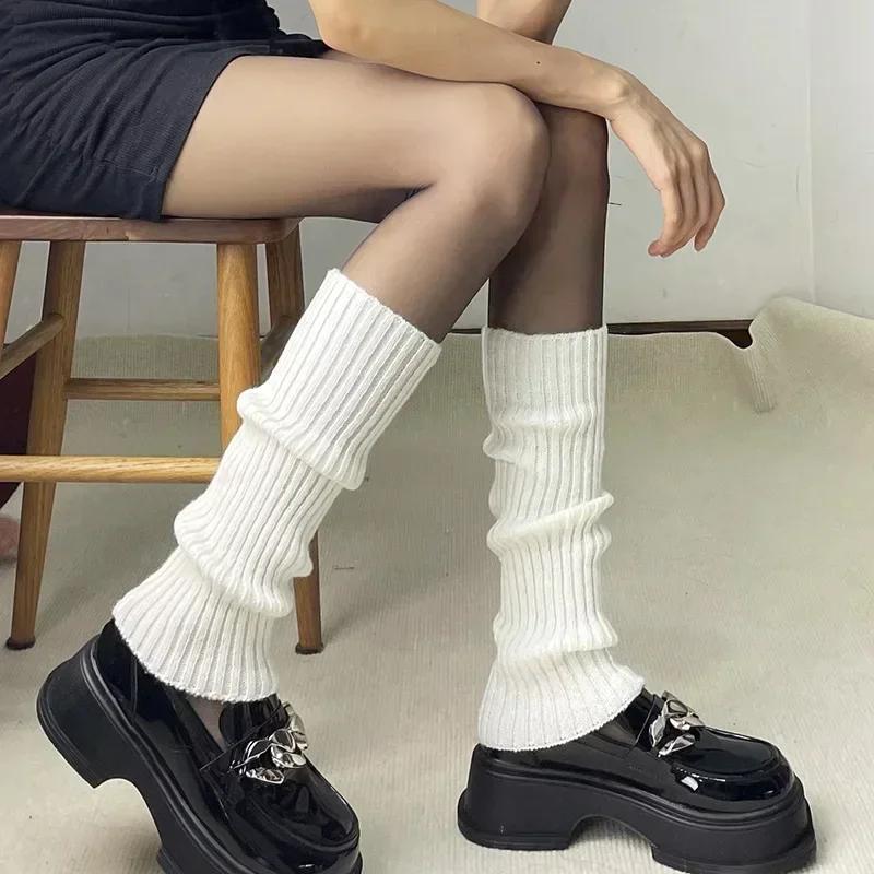 Knitted Lolita Leg Warmers Women's Long Socks Autumn Winter Wool Foot Cover Arm Warmer Y2K Crochet Heap Socks Boot Cuffs