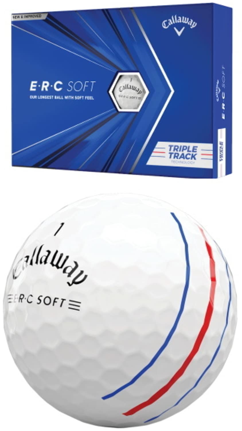

Мяч для гольфа Callaway ERC SOFT Triple Track 1 дюжина 2021 года, спецификация США, белый (12 Шариков) [Продукт]