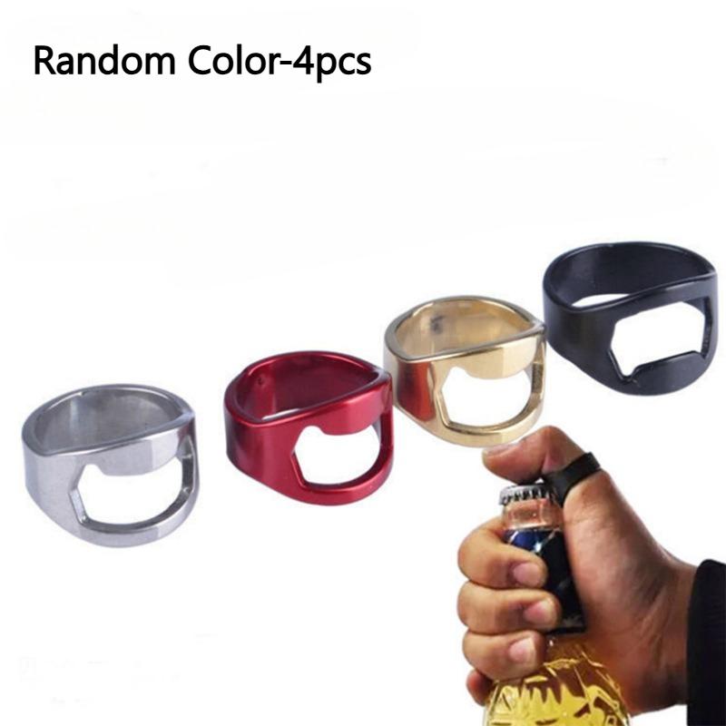 

4pcs Ring Bottle Openers, Ideal for Bar & Home Use,Handy Drinking Accessory Tool,Unique Gadget for Parties,Jar Opener,Can Opener