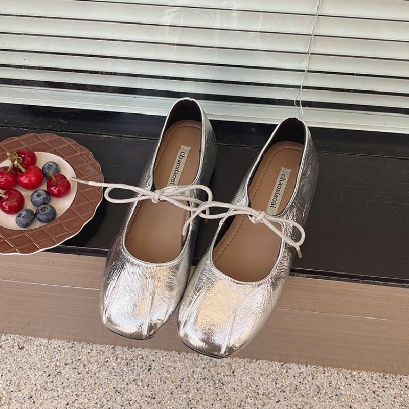 Lace-up Mary Jane Spring Ballet Shoes Bow Shallow Mouth Single Shoes