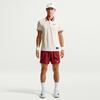 Nike Court Slam Tennis Tops Men's Light Ivory White/Team Red Lapel Mod