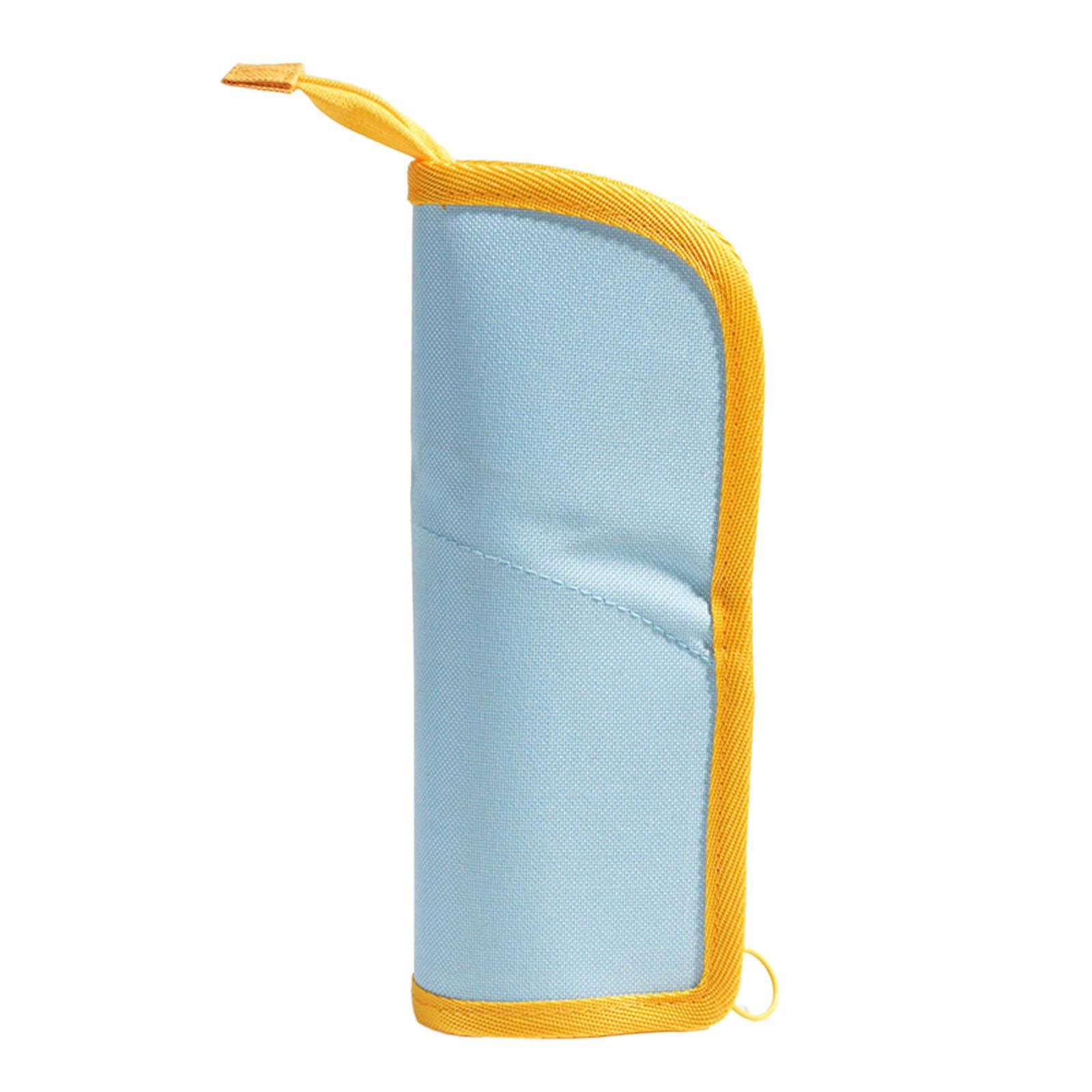 

Креативная сумка для ручек и карандашей, складной пенал, большая вместимость, пенал на молнии, держатель для ручек для ребенка, студента, подарок на день рождения синий