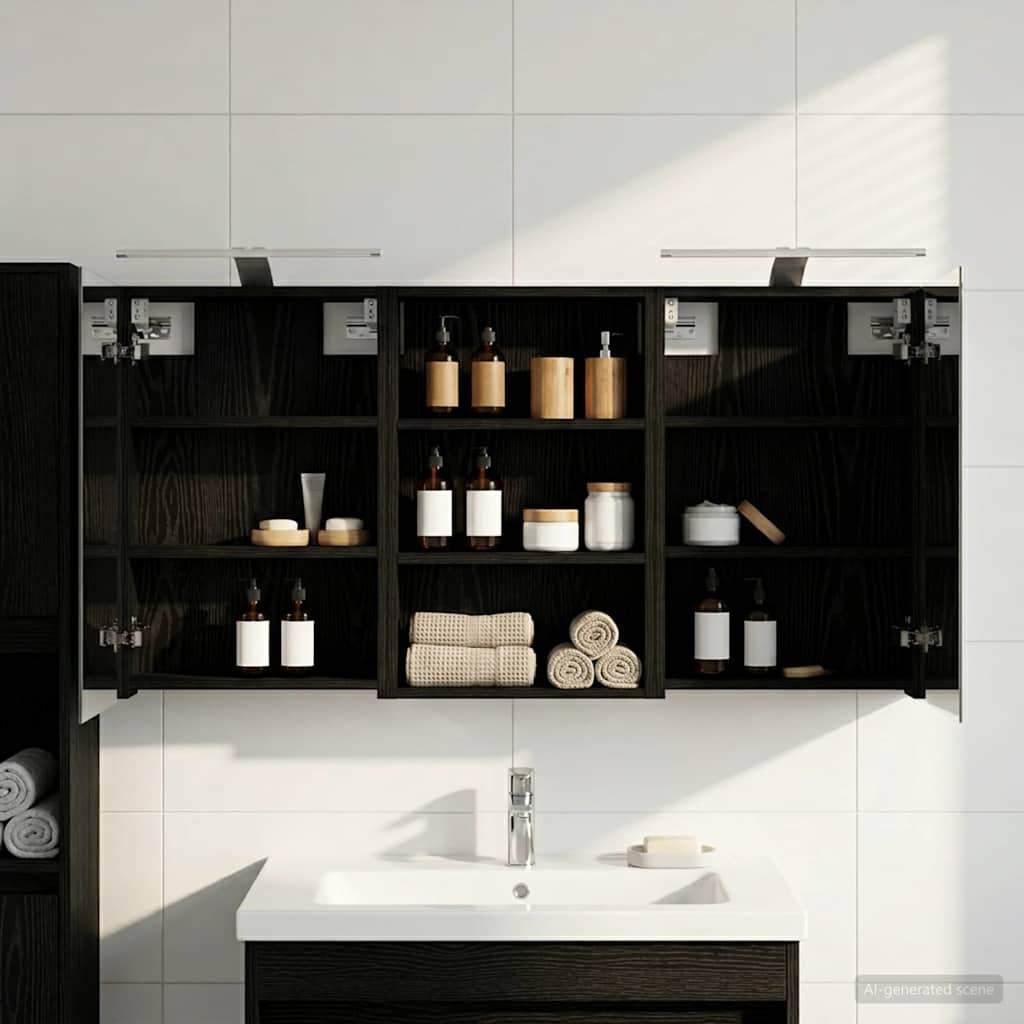 Bathroom Cabinet Set 3 Pcs 120 X 10.5 X 60.5 Cm Engineered Wood