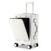 Front-Opening Aluminum Frame Charging Luggage