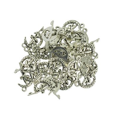 50 unids/lote Vintage tibetano Luna diseño de estrella dijes colgantes manualidades DIY