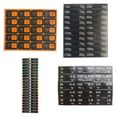Weight Labels for Gym Weights Trainer Equipment Water Resistant Removable Weight Sticker for Easy Identification
