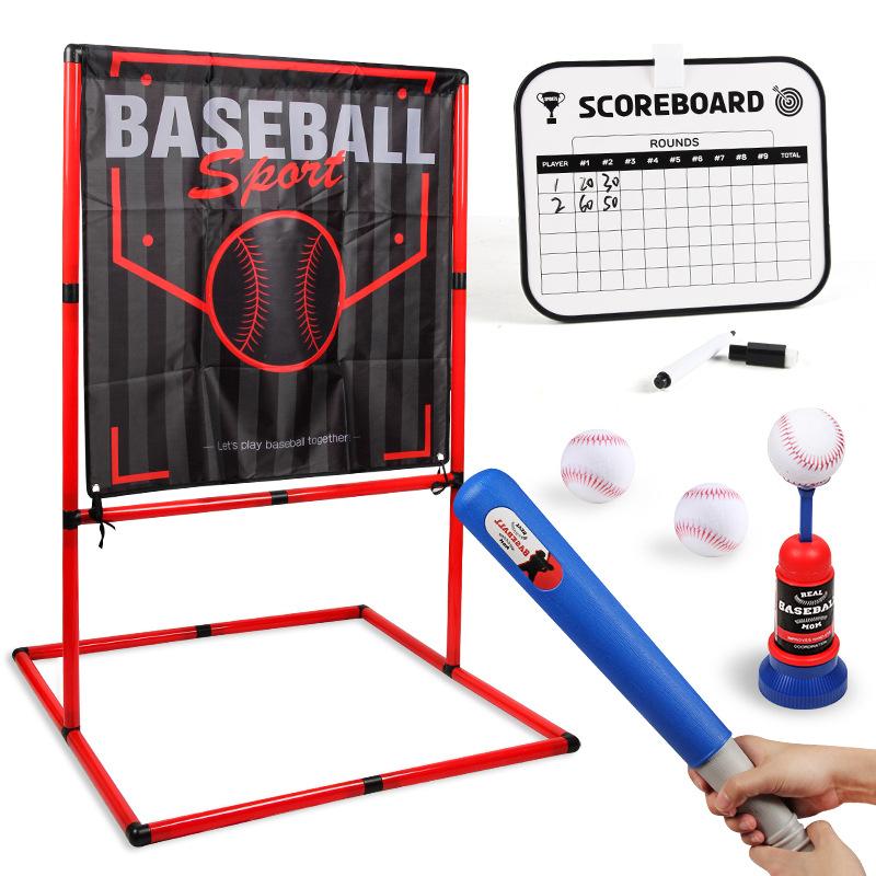 Children'S Baseball Rack Throwing Ball Practice Scoring Game Cloth Target Automatic Launch Indoor Outdoor Sports Toys