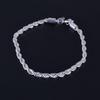 Suibian Wish 4MM Twisted Silver-Plated Hemp Rope Bracelet - European & American Fashion