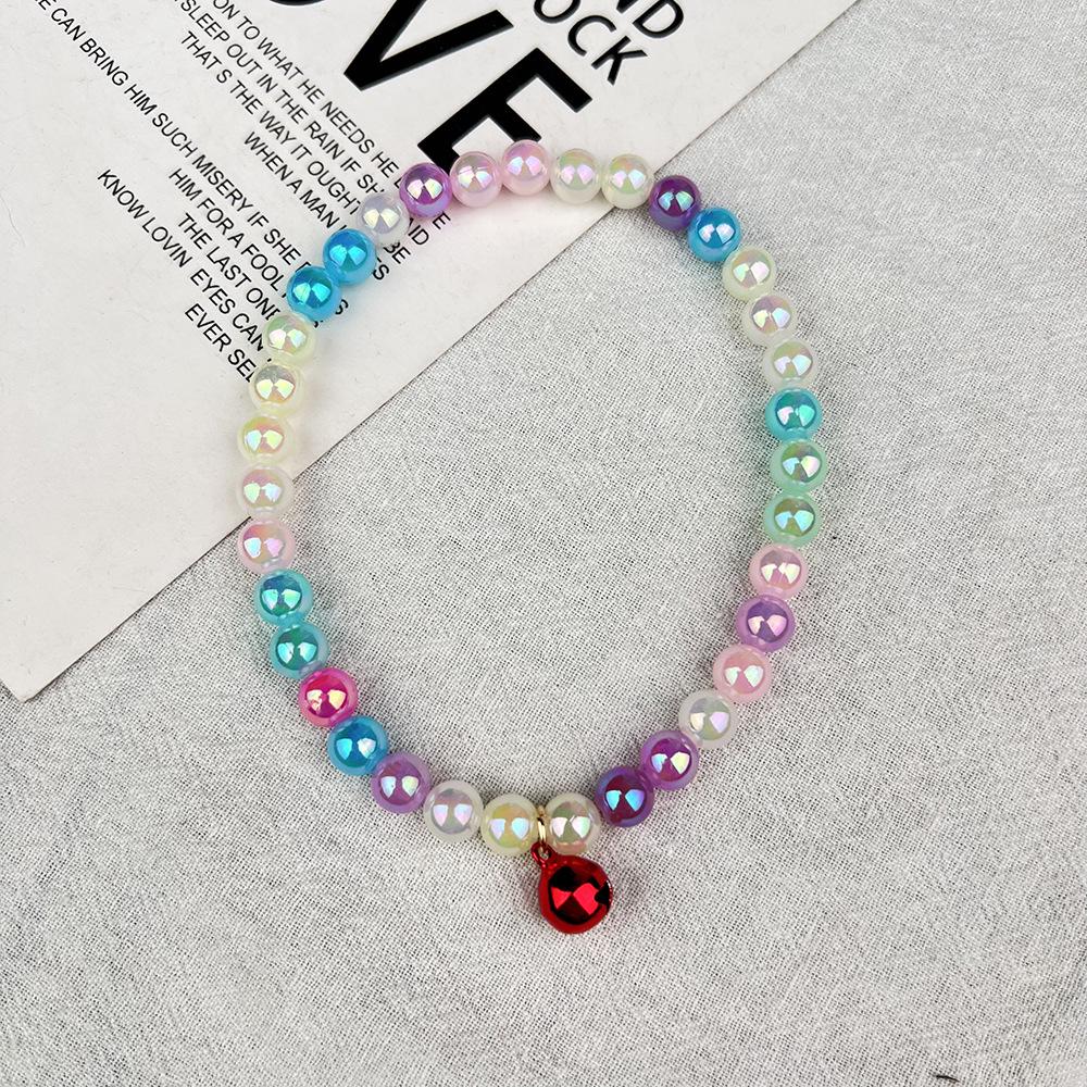 Colorful Elastic Pet Collar with Macaron Bell - Stylish Necklace for Cats and Dogs