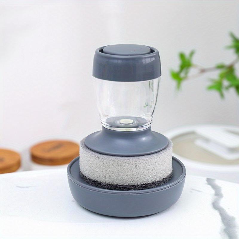 

Dish Brush with Soap Dispenser, Kitchen Dish Scrubbers Set with Draining Tray for Washing Dishes/Pots