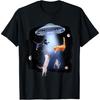 Figured Funny Cat Alien UFO T-Shirt Graphic Tee for Men Women
