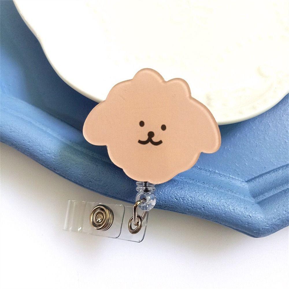 Name Tag Nurse Badge Reel Cartoon Dog Easy Pull Buckle Retractable Badge Holder  Doctor Students