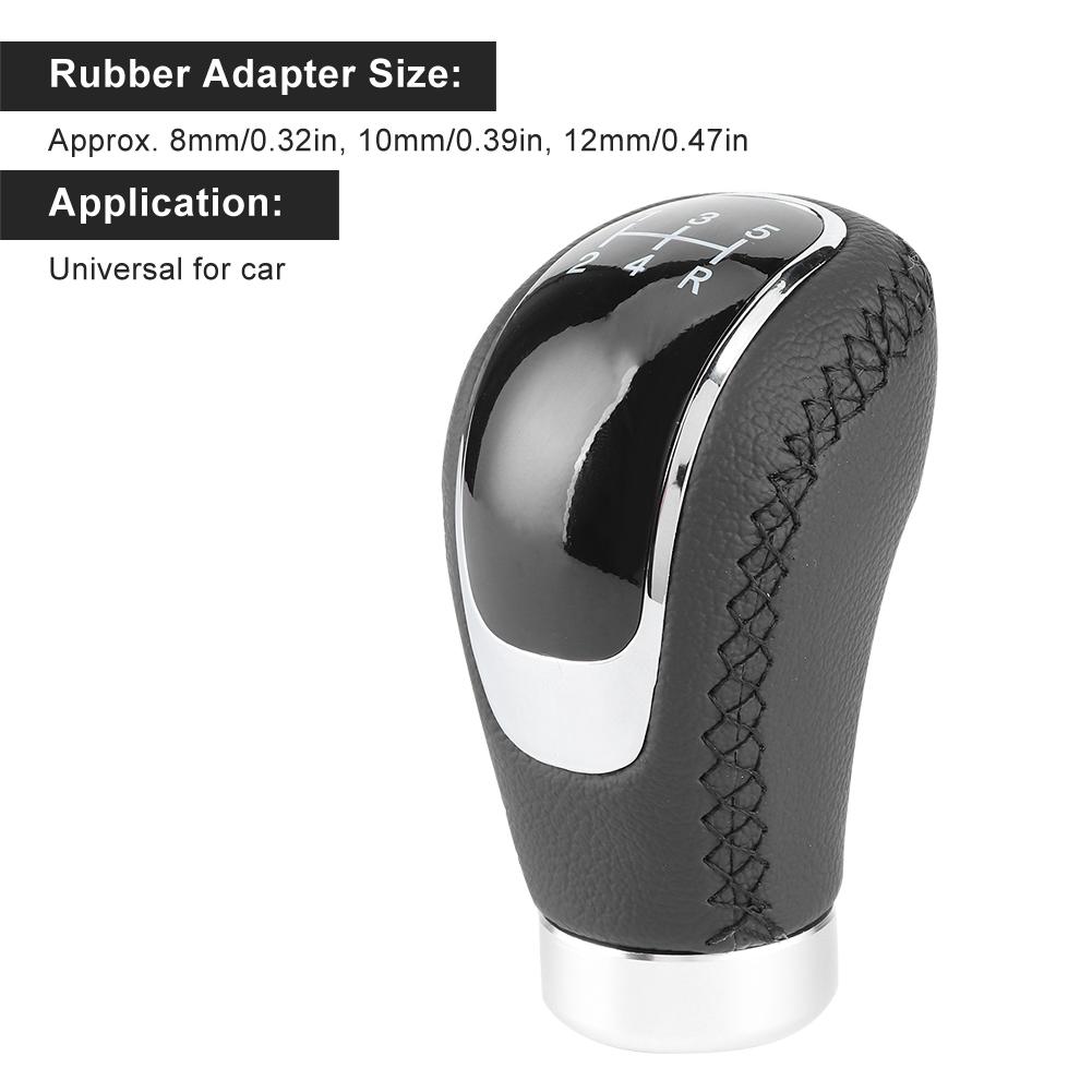 Universal Car Gear Shift Knob Stick Head Shifter Lever Handball Leather Universal for CarBlack