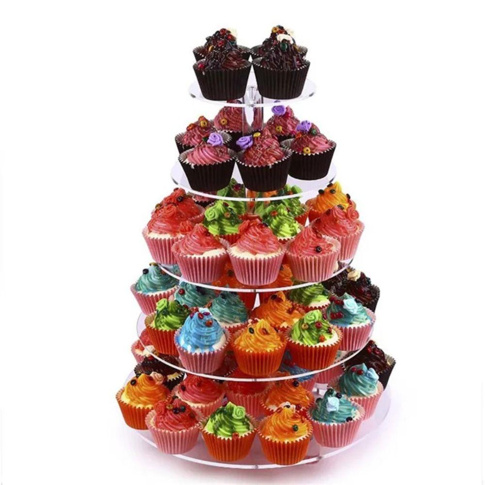 Detachable Design Acrylic Cupcake Stand Clear Cake Serving Rack Wedding Party