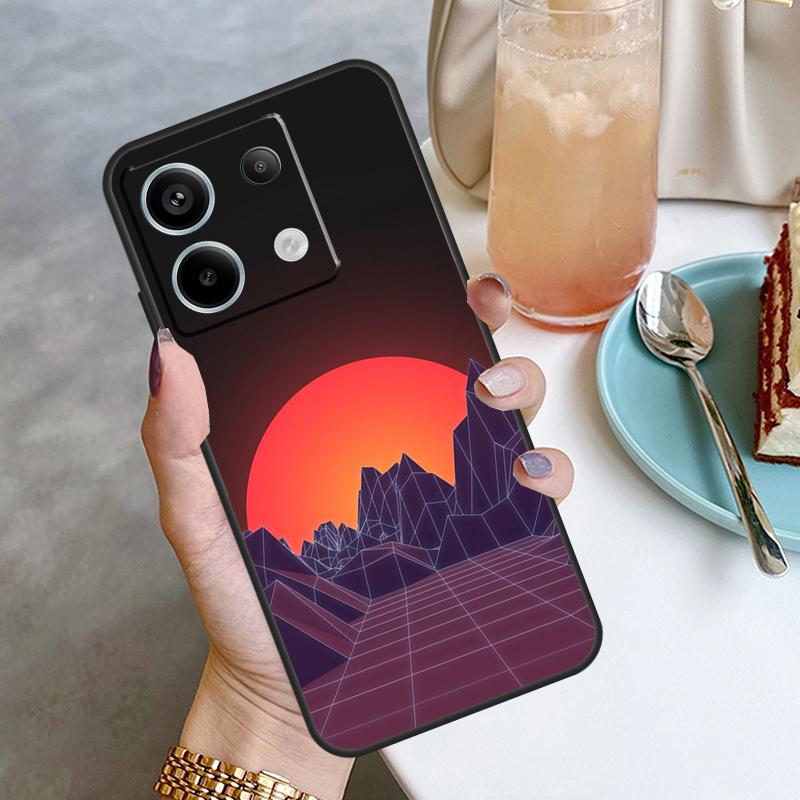 80S Vaporwave Retro Synthwave Sunset Case For Xiaomi Redmi 12 9C 10C 12C 13C Redmi Note 13 12 9 10 11 Pro 9S 10S 11S 12S Coque