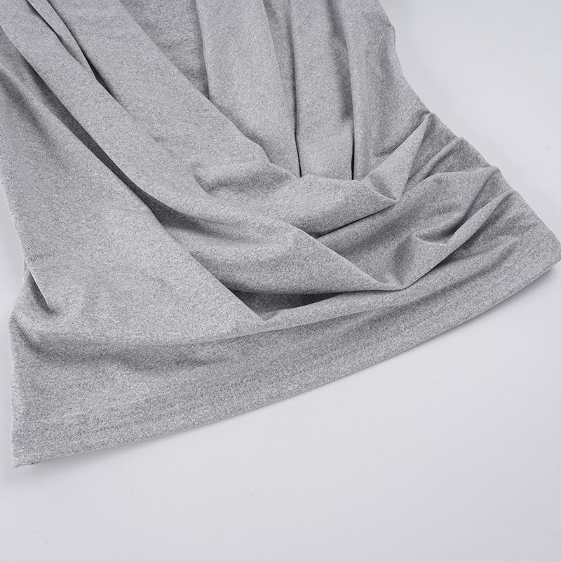 Sexy Deep V Neck Pleated Solid Short Sleeve T Shirt For Women