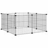 Vidaxl Gabbia per Animali con Cancello, 8 Pannelli, Nera, 35x35 cm, Acciaio