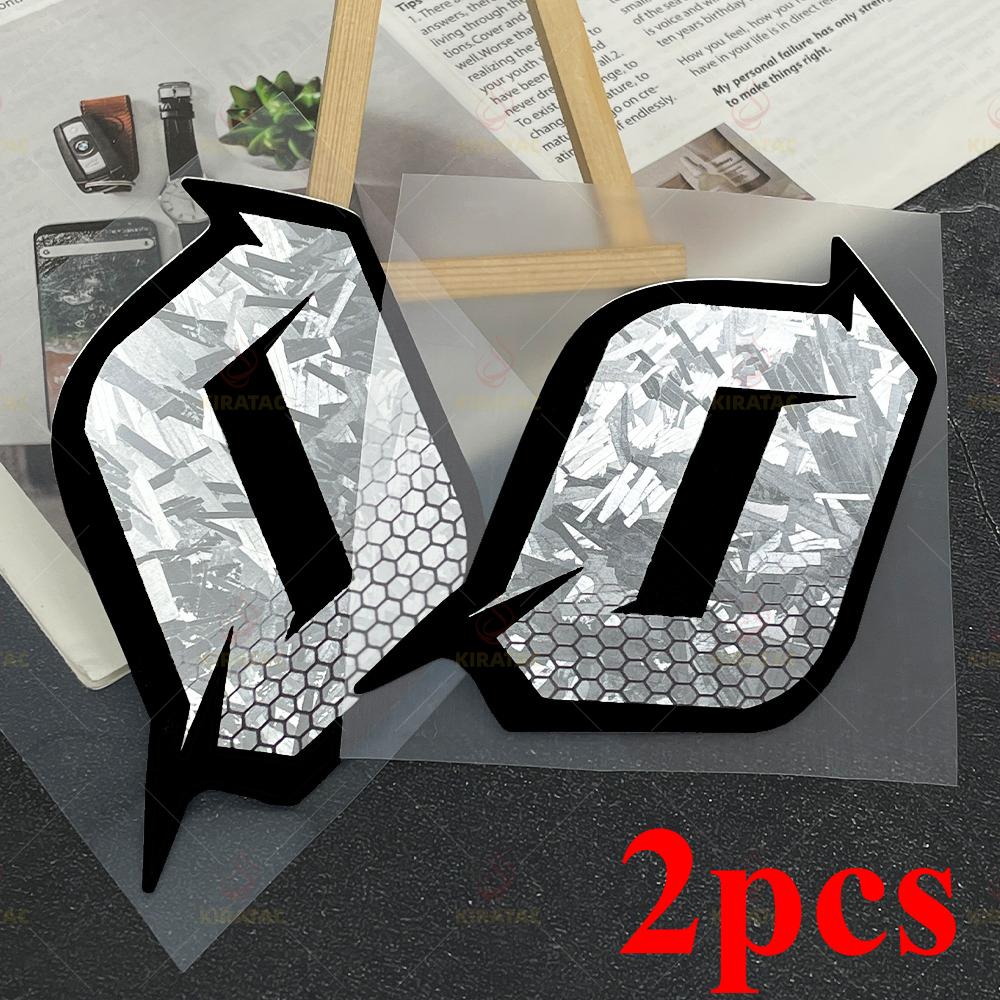 2PCS Honeycomb Arabic Numerals Silver Carbon Fiber Motorcycle Sticker Waterproof for Helmet Front Fairing Scooter Vinyl Decals