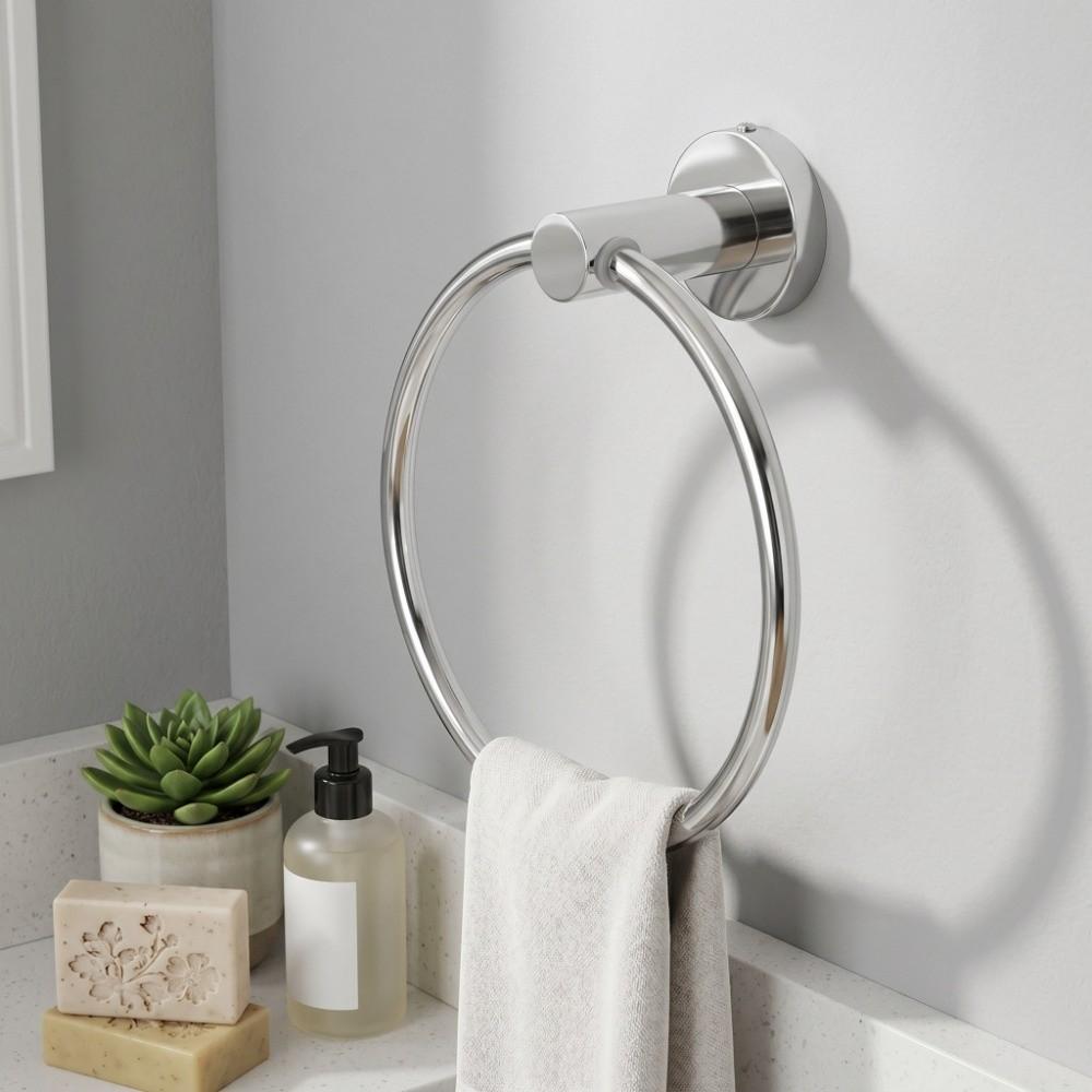 Stainless Steel Towel Ring Rustproof Towel Rack Modern Hand Towel Ring  Space Saving