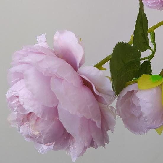 26" Artificial Peonies Flowers with Long Stems Faux Silk Peony Arrangement Bouquet with 2 Heads Full Blooms And 1 Bud for Wedding Centerpiece Party