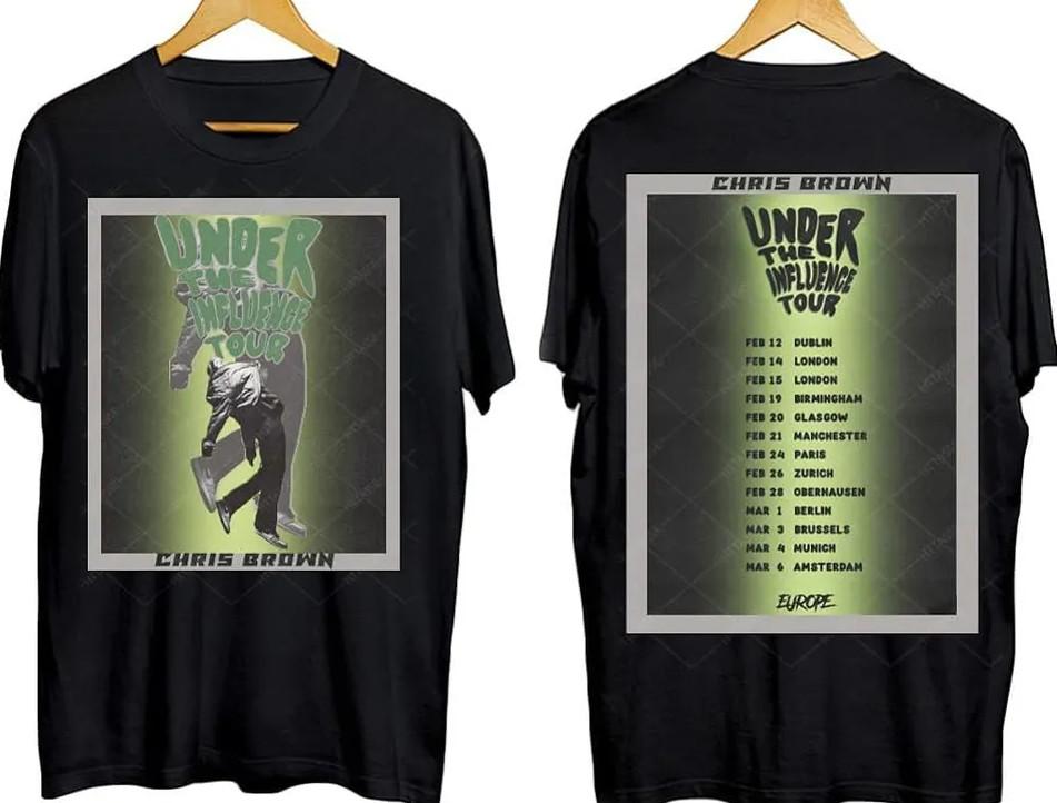 Chris Brown Under the Influence TOUR DATES 2023 WorldT-Shirt shirt S