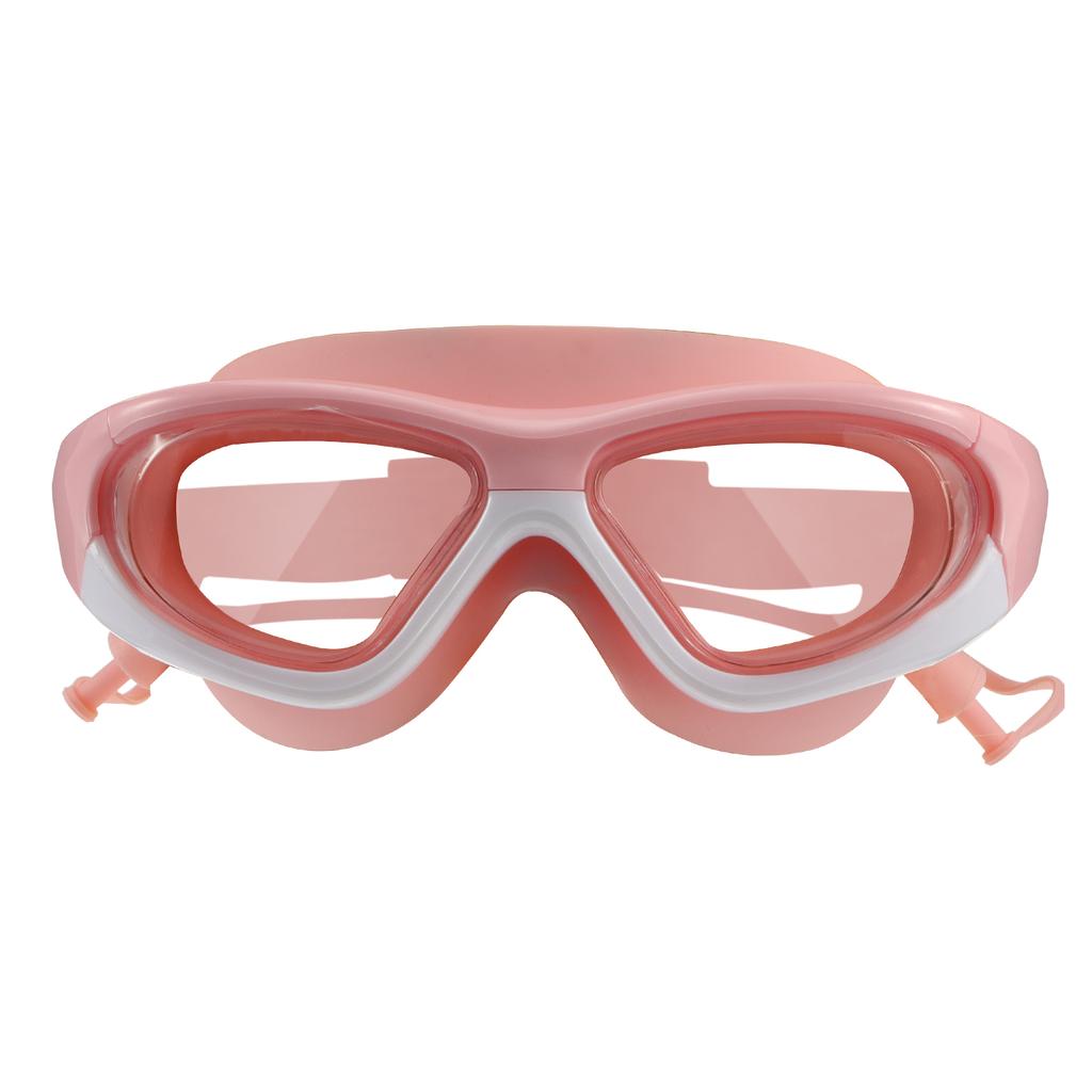 Children's Large Frame Swimming Goggles Kids Waterproof Anti Fog Eyewear Candy Green Adjustable Straps PC Lens Use