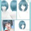 Anime Cosplay Wig, Miki Sayaka Sky Blue Short Bob High-Temperature Fiber Synthetic Hairpiece
