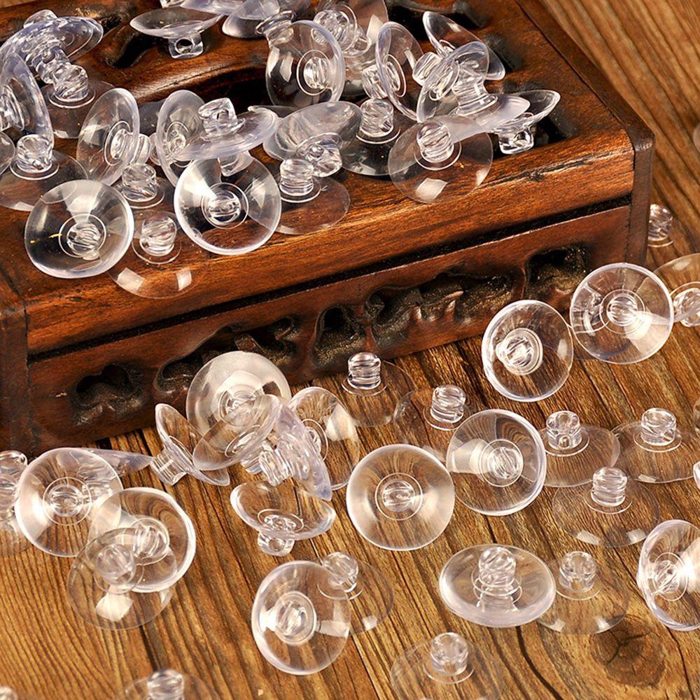 25PCS Rails Rubber Storage Suction Cup Sucker Pad Clear Plastic Hook