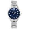 Montre - Q&Q - Boîtier 40 mm - Acier inoxydable - Cadran bleu - Quartz date