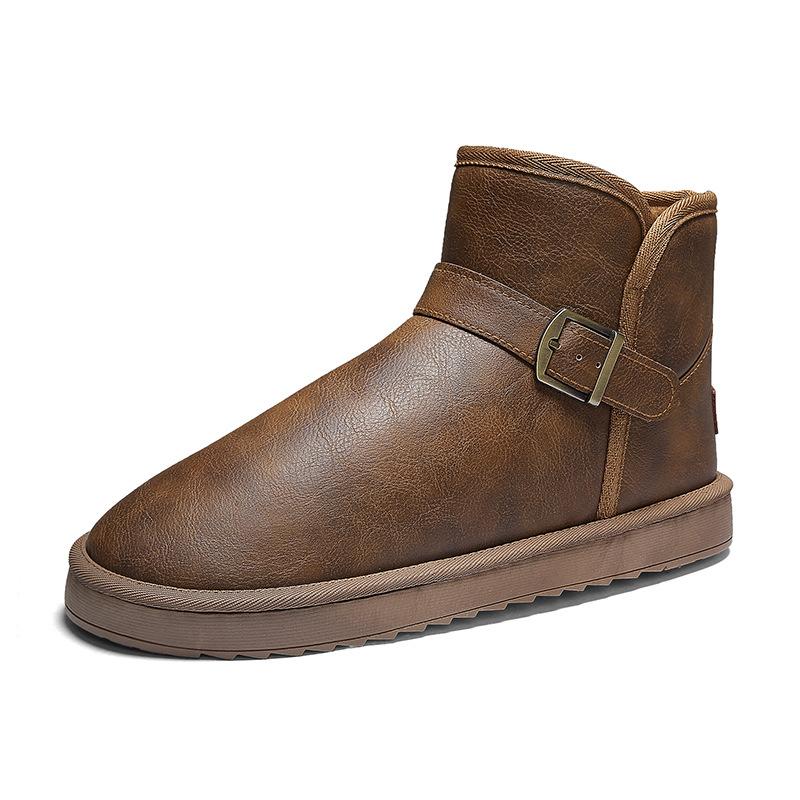 Waterproof Ankle Snow Boots Men Women Winter Shoes Plush Fur Snowboots Slip on Flat Snowshoes Warm Bottines Femme Hiver 2024