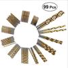 99Pcs 1.5mm - 10mm Titanium Coated Drill Bits HSS High Speed Steel Drill Bits Set Tool High Quality Power Tools