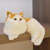 Simulation Furry Cat Ornament Plush Animal Figurine Realistic Fluffy Kitten Model Hanging Cat Decoration for Home TV Stand Shelf Decor