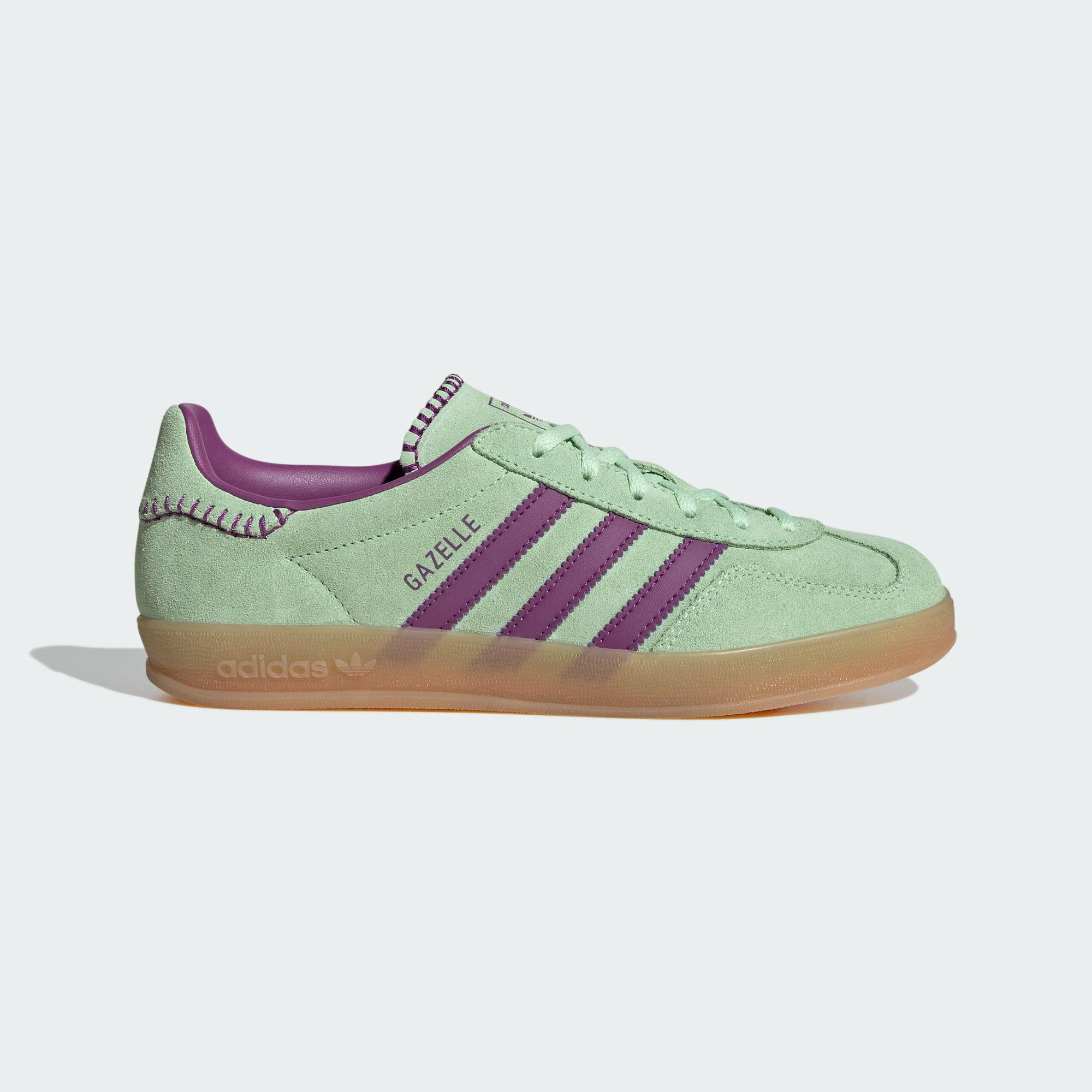 Adidas Originals GAZELLE INDOOR German Army Trainers Women s Green Pur 36