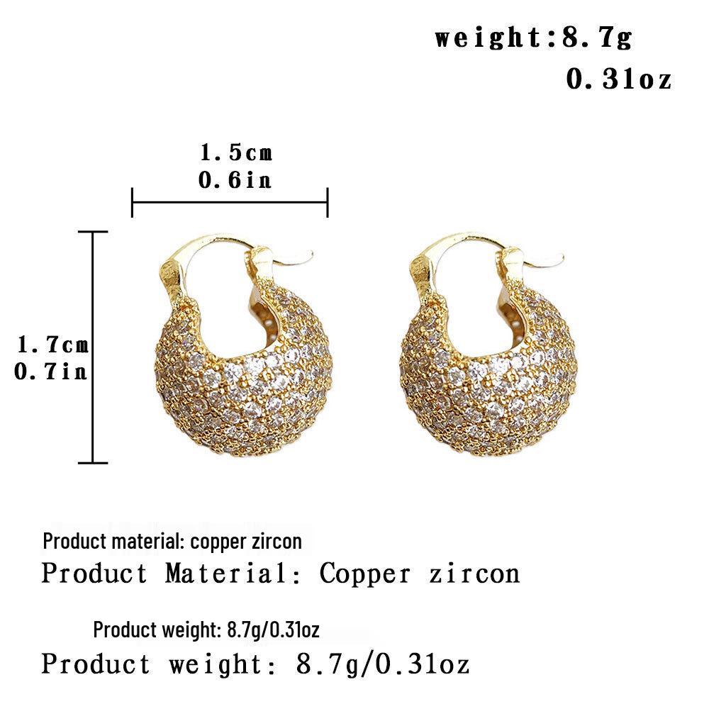 Серьги из меди с покрытием 18 карат золотом и цирконами - Роскошный дизайн для женщин