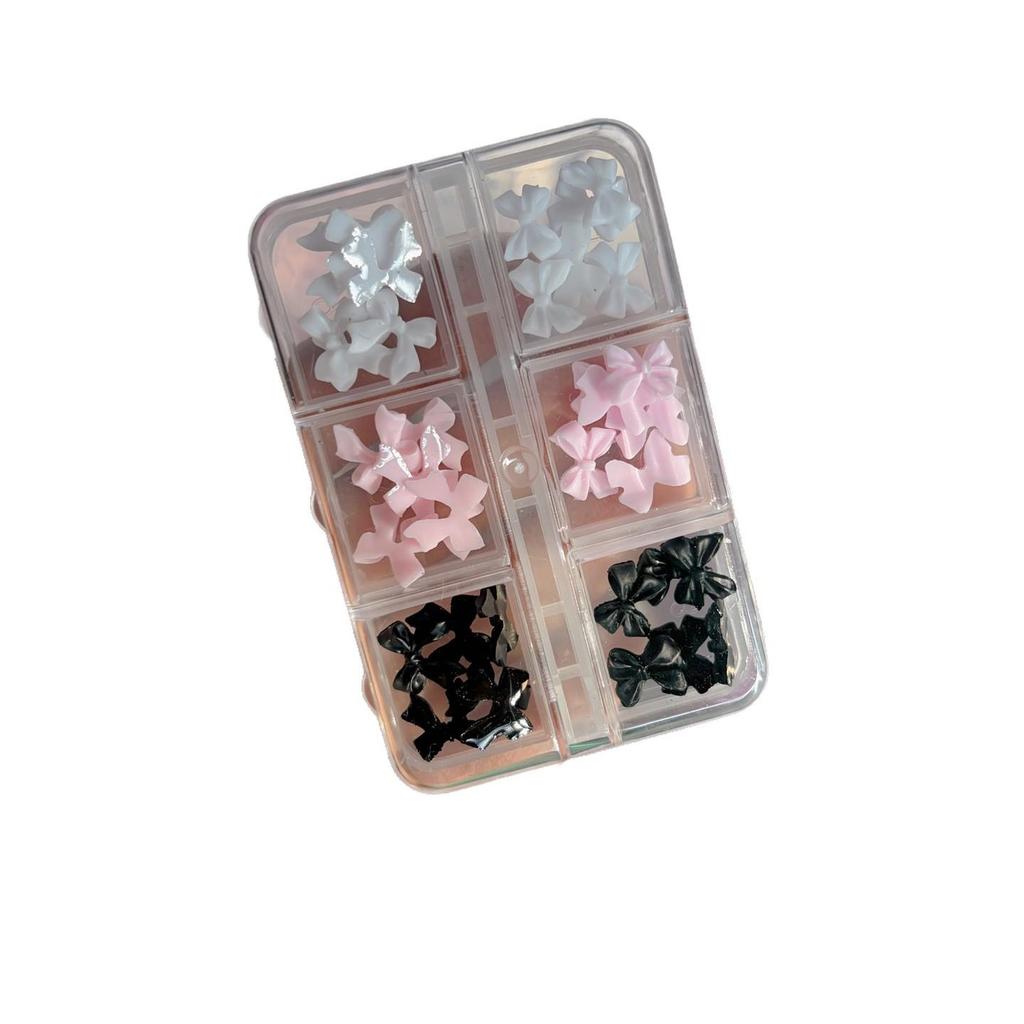 6-Grid 3D Nail Art Bow Decoration Ribbon Ornaments