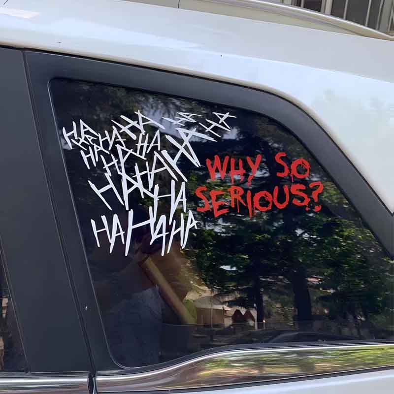 HAHAHA Joker Lachend Motorradhelm Aufkleber Wasserdicht Motorrad Benzintank Langlebige Dekoration Autofenster Lustige Vinyl Aufkleber