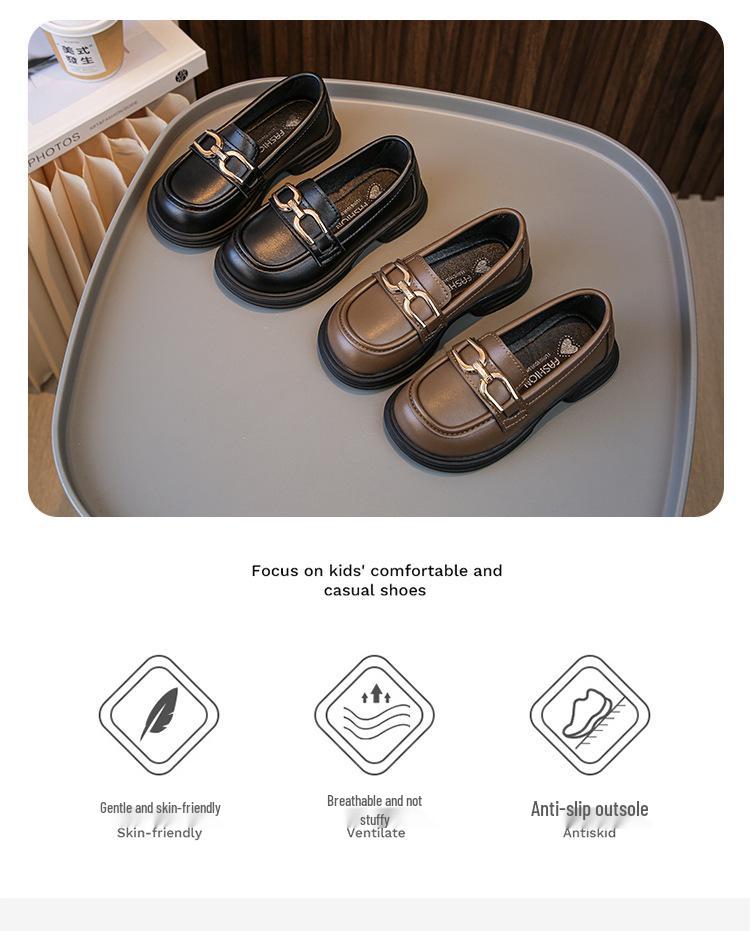Girls' Spring 2026 British-Style Leather Shoes - Versatile, Soft Sole, Casual Korean Fashion